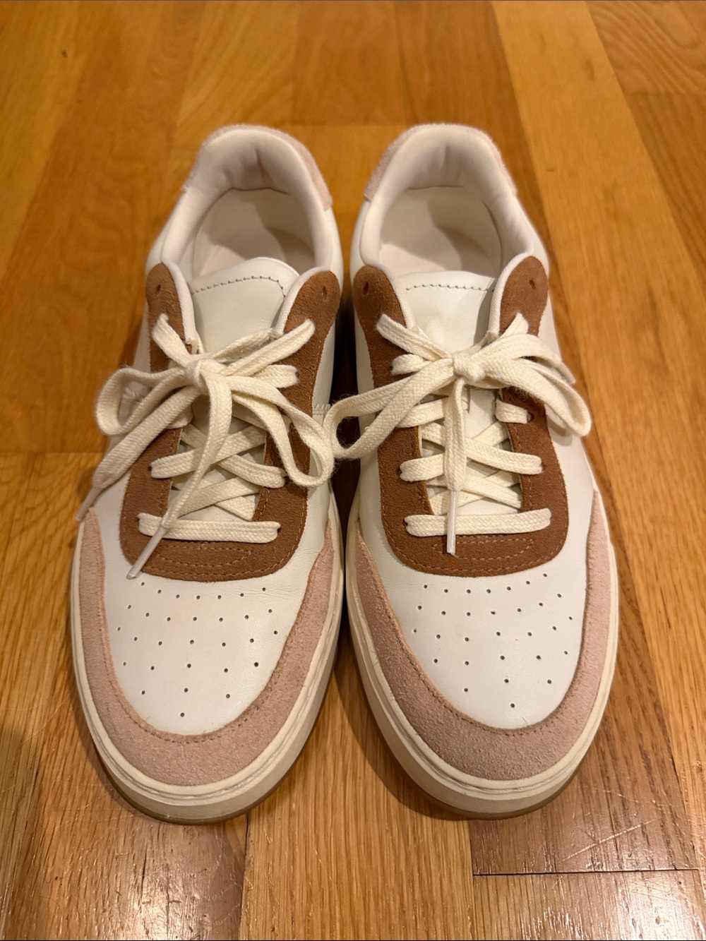 Cole Haan White, Tan and Light Pink Men's Low-Top Sneakers